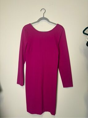 Banana Republic Magenta Long Sleeve Sheath Dress